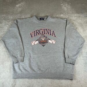 Vintage 90s Pro Player Cavaliers Sweatshirt Men's XL Gray Graphic Crewneck UVA